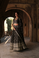 Black Color Lehenga Set with Dupatta