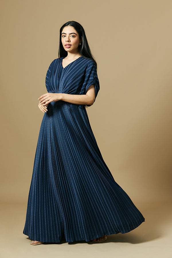 Navy Blue Floor length Dress