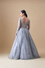 Cloud Grey Cocktail Gown