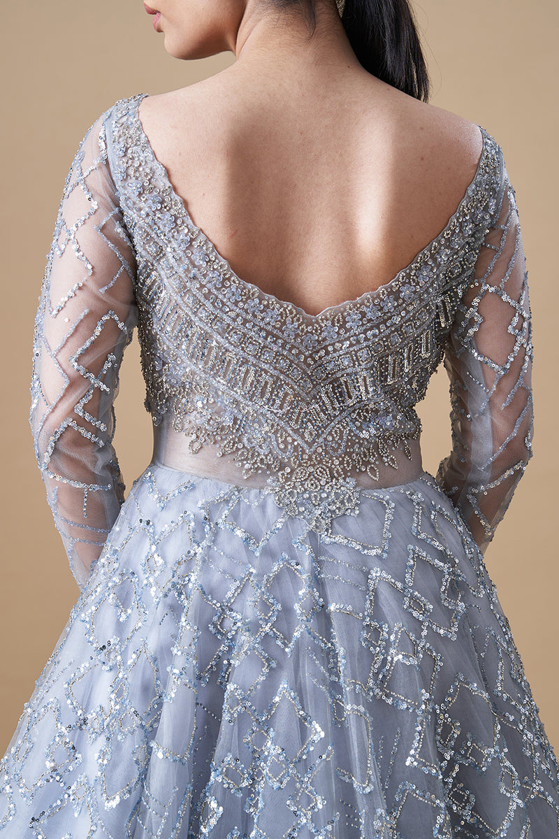Cloud Grey Cocktail Gown