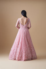 Carnation Pink Net Gown
