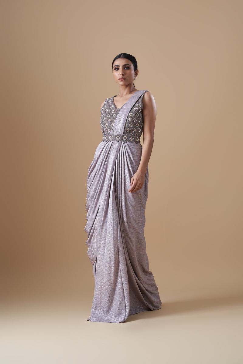 Indo Western Drape Gowns by Label Naina Seth