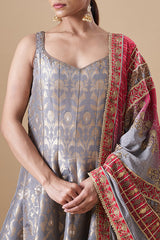 Banarasi Anarkali with attached skirt